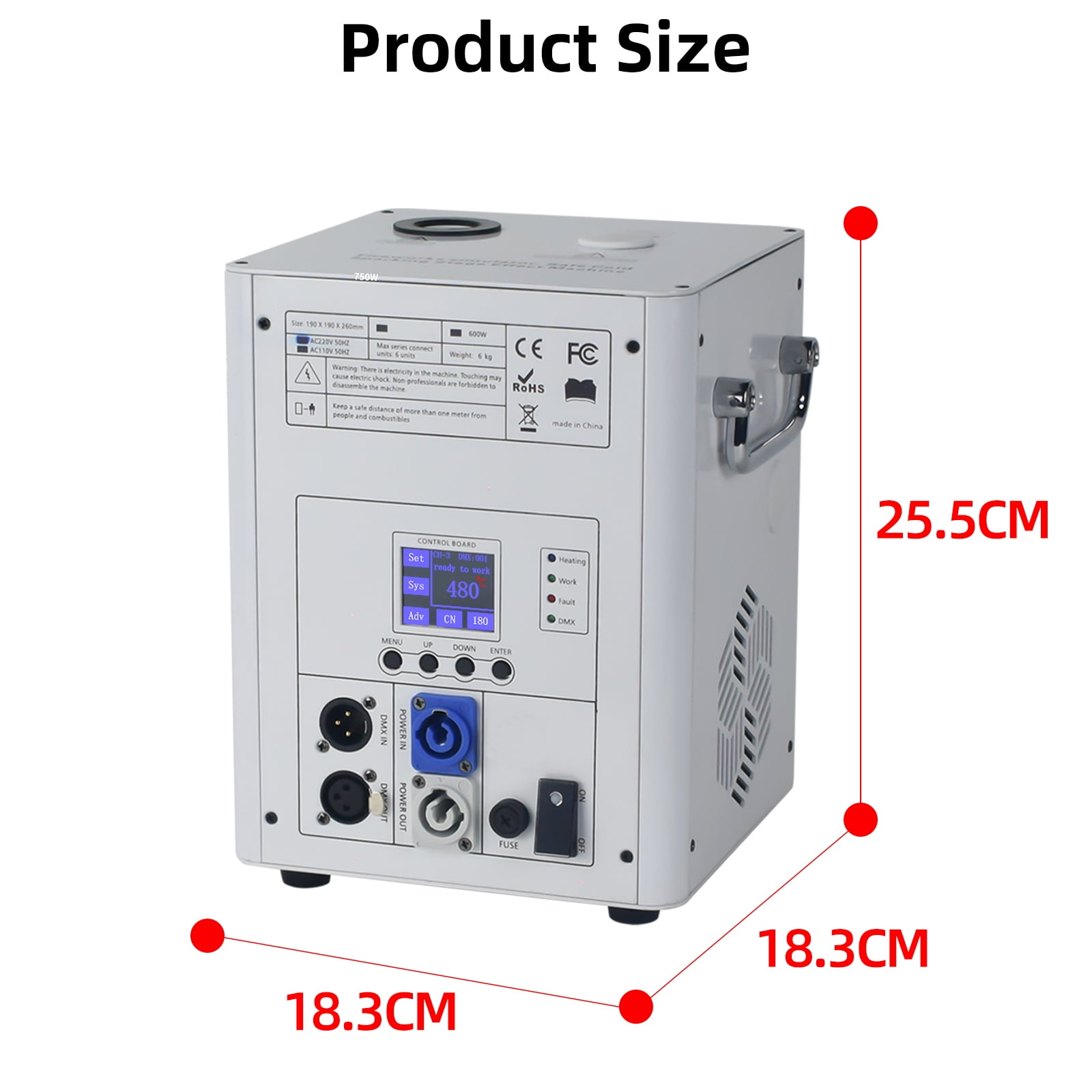 750W Cold Spark Machine DMX Firework Machine LCD Screen for Wedding Stage Party DJ Disco