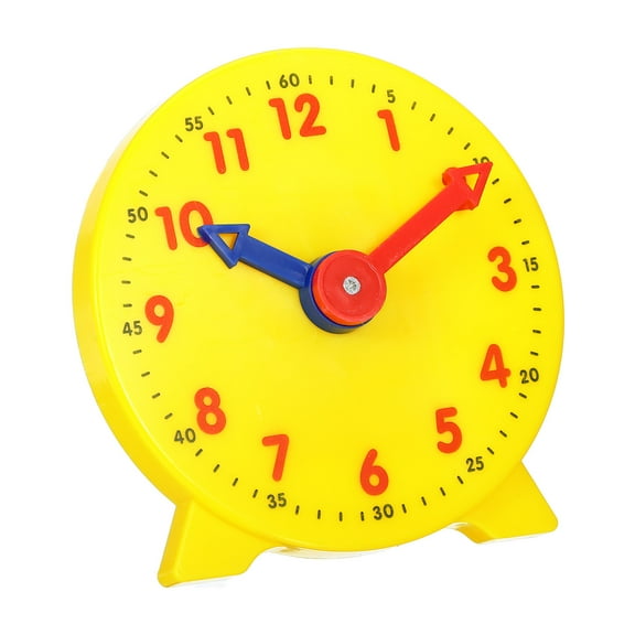 Uxcell 4 inch Teaching Clock Tell Time Analog Demonstration Clock 12 Hour 2 Pointers, Yellow