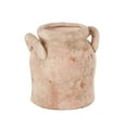 thumbnail image 6 of DecMode 8" Antique Style Distressed Pink Ceramic Vase with Handles, 6 of 9