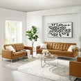 thumbnail image 4 of Modway Loft Tufted Faux Leather Sofa and Loveseat Set - Silver Navy, 4 of 5