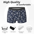 thumbnail image 2 of Men's Boxer Briefs, silver anchor navyblue Soft Comfy Mens Underwear Boxer Briefs Breathable With Widen Waist, 2 of 7