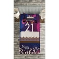 thumbnail image 3 of Ambesonne Purple Quilted Bedspread Set 2 Pcs, Abstract Tones of Pink, Twin Size, Eggplant Purple, 3 of 3