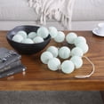 thumbnail image 2 of DecMode Handmade Round Extra Long Frosted Orb Teal Glass Garland with Tassel with Knotted Jute Rope, 2 of 9