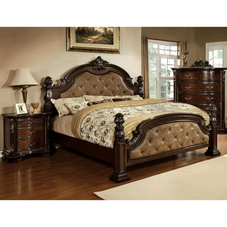 Furniture Of America Vace Traditional Cherry Solid Wood Every Bedroom Needs A Bed That Not Only Offers Comfort And Ility But Lovely Aesthetic As Well This Sleigh Features Paneled Headboard