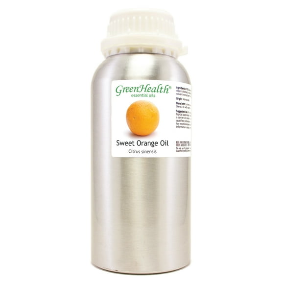 GreenHealth Sweet Orange - 16 fl oz (473 ml) Aluminum Bottle w/Plug Cap - 100% Pure Essential Oil