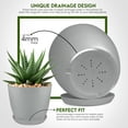 thumbnail image 3 of Macetas Utopia Home para drenaje interior, 18 a 12 cm, 5 unidades, color gris, 3 of 6