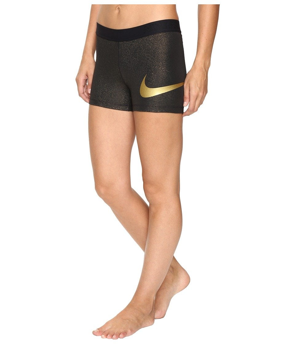 Ten einde raad Ordelijk Balling Women's Nike Pro Cool Short 3 Inch (Black/Gold, X-Large) - Walmart.com
