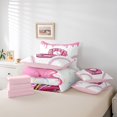 thumbnail image 6 of jejeloiu Pink Baseball Glove 7-Piece Twin Bedding Sets,Ball Sport Game Bedding Comforter Set For Girl Reversible, 6 of 8