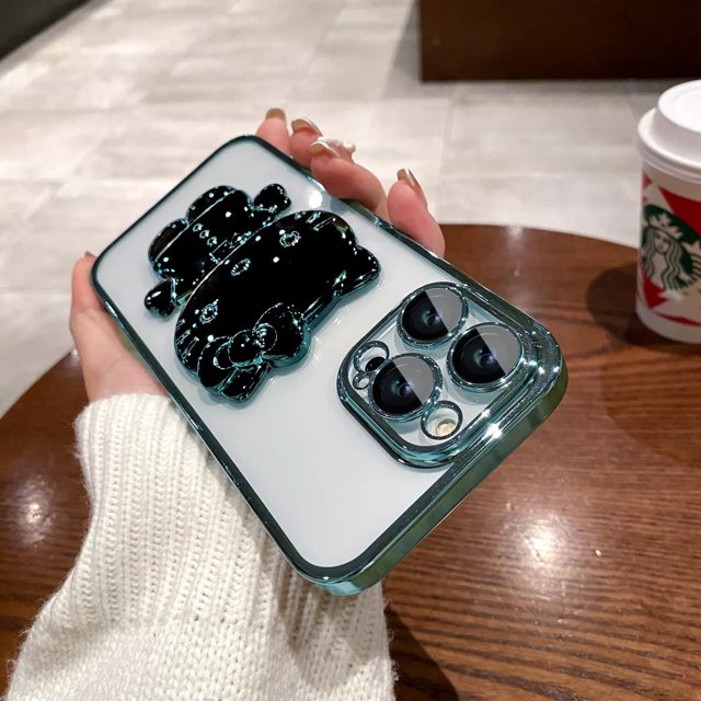 Nueva funda de teléfono con soporte de espejo de maquillaje de gato galvanizado hello kitty lindo para iphone Xr Xs 11 12 13 14 Pro Max