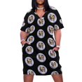 thumbnail image 2 of The Love Boat-vestido holgado con bolsillos para mujer traje de noche con estampado retro de salvavidas para baile de graduación, 2 of 7