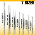 thumbnail image 2 of SHIQI-5 Pack Stainless Steel Tweezers, Medical First Aid Serrated Forceps, 2 of 4