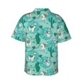 thumbnail image 3 of Easygdp Alapaca in Boho Men's Hawaiian Shirts Print Lapel Short Sleeve for Beach, vacation, party, casual occasions - Small, 3 of 9