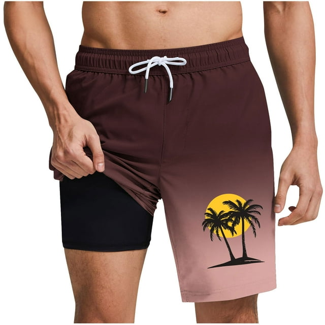 Pantalones Cortos Casuales para Hombre Imprimir con Bolsillos Pantalones de Playa de Cintura Elástica, Pantalones Cortos de Cintura Elástica para Hombre