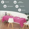 thumbnail image 5 of (6-pack) Heavy Duty Plastic Table Covers Tablecloth (Reusable) (Rectangle 54" X 108") Fuchsia, 5 of 6