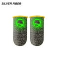 thumbnail image 1 of Workhe 2pcs Gaming Sleeves Luminous Touch Screen Sleeves Nylon Non-slip Game Controller Gloves, Silver Fiber, Yellow Edge, 1 of 9