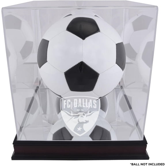 FC Dallas Mahogany Team Logo Soccer Ball Display Case