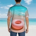 thumbnail image 4 of Rateoe Pink Float Ring On Beach Pattern Men’s Hawaiian Shirt – Short Sleeve Button-Down Tropical Beach Shirt, Lightweight & Breathable Casual Aloha Shirt with Pocket,3X-Large, 4 of 7