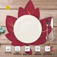 thumbnail image 5 of OVZME Embroidered Placemats Maple Leaf Cutwork with Applique 15x15 Inches 4 PACK, Autumn Leaves Table Decorations Washable for Home Kitchen Table for Thanksgiving and Fall Festival Decor, Red, 5 of 6