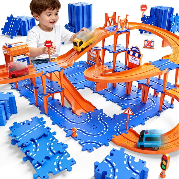 Set de Pista de Carreras Puzzle NIPLOOOW para Niños 3-6 Años