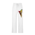 thumbnail image 4 of Mens Casual Linen Pants Loose Fit Straight-Legs Elastic Drawstring Waist Summer Beach Yoga Long Pants White XXXL, 4 of 6