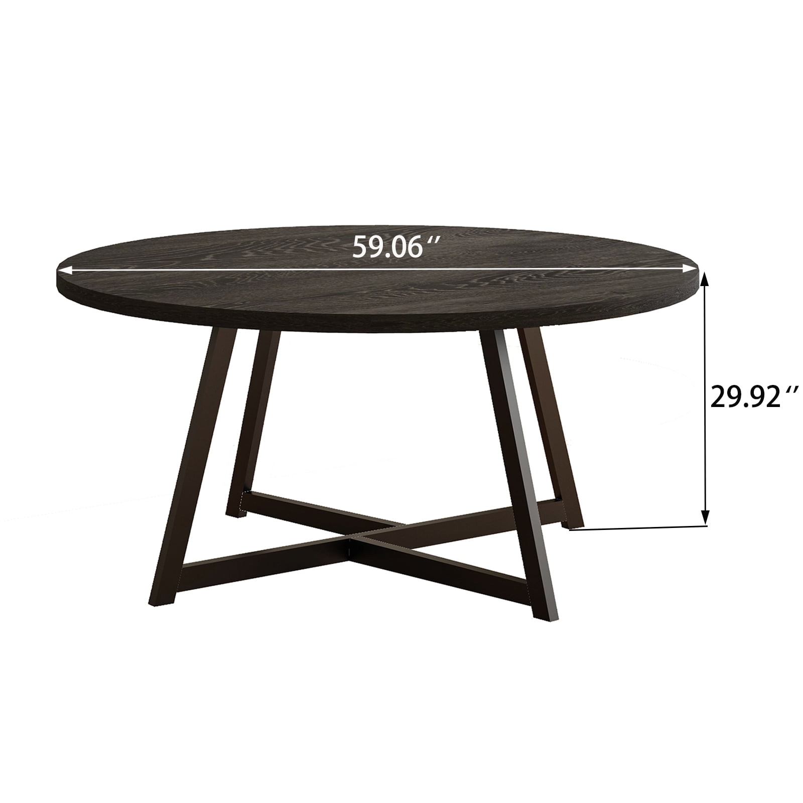JassmiPkwy Round Dining Table for 4-8 People,Kitchen Dining Room Circle Dinner Pedestal Table,Space Saving Wood Kitchen & Dining Room Furniture (Black, 59In)