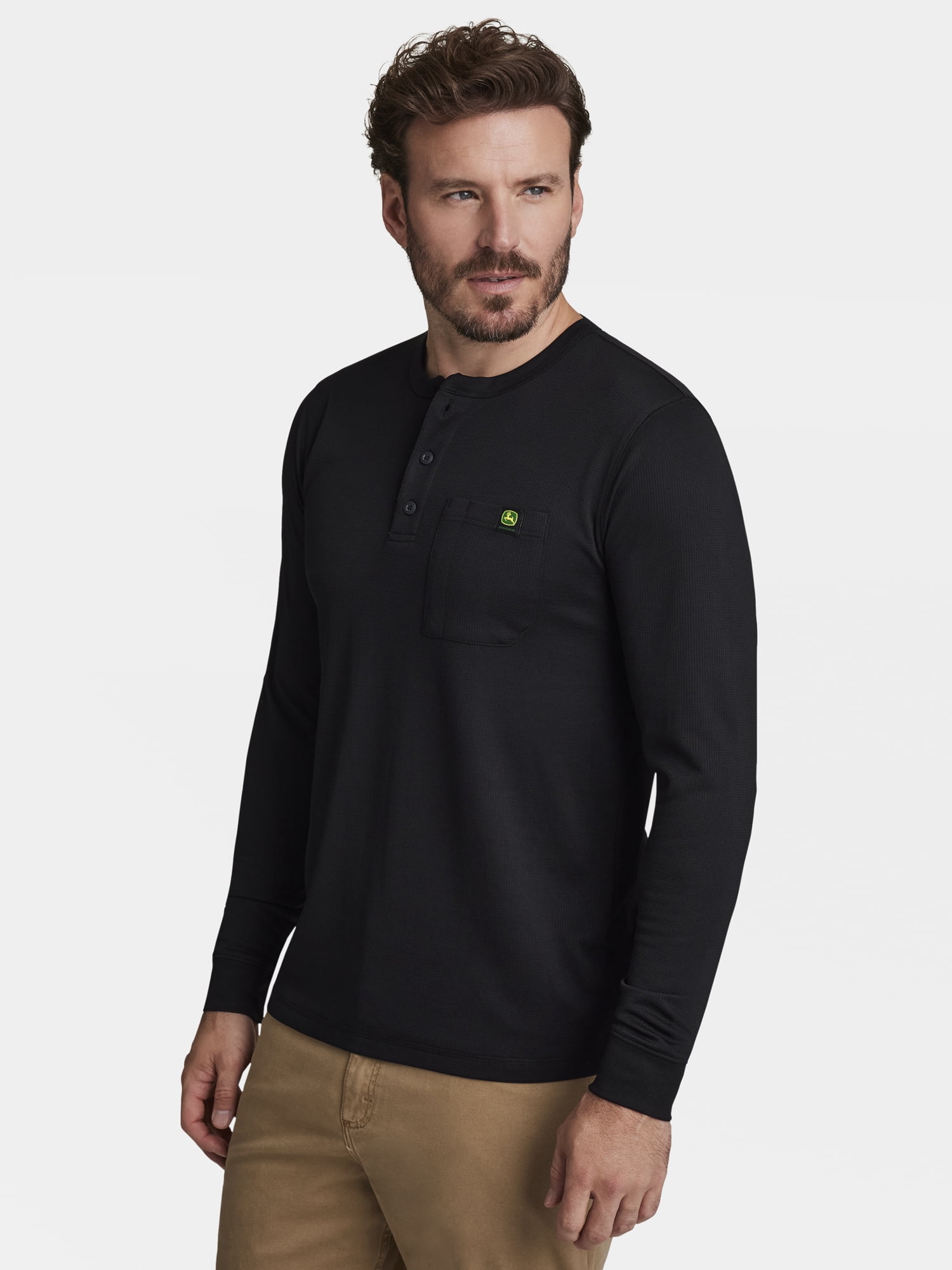 John Deere Men’s Warmth Shield™️ Long Sleeve Thermal Pocket Henley, Sizes S - 3XL