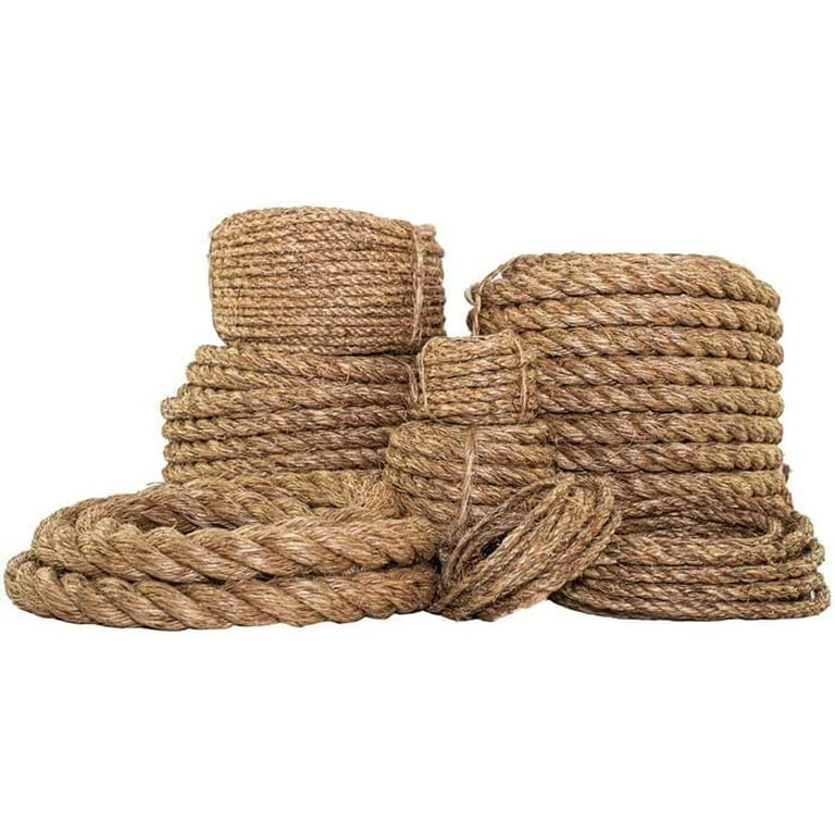 Twisted Manila Rope (1.5 inch) - SGT KNOTS - 3 Strand Natural Fiber Rope -  Multipurpose Heavy Duty Utility Cord - Moisture and Weather Resistant -  Commercial, Industrial, Outdoor, Home Decor (50 feet) 