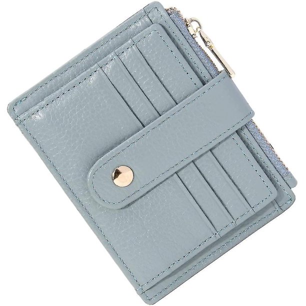 Cartera de cuero ultrafina con bloqueo Rfid, cartera pequeña y sencilla (negro).yt