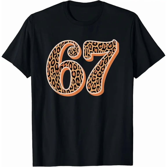67 Leopard Skin Alpha Slang Gen 67th Number 67 T-Shirt