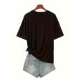 thumbnail image 3 of GIGI T-Shirt Décontracté à Imprimé Lettre d'Amour pour Femmes - Col Rond, Manches Courtes, Polyester Respirant, Lavable en Machine - Parfait pour Printemps & Été, 3 of 8