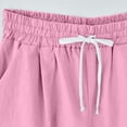 thumbnail image 3 of QLEICOM Women's Shorts Plus Size Cotton Linen Shorts, Jersey Shorts with Deep Pockets, Summer Solid Five Points Casual Pants, Walking Athletic Yoga Shorts, Hiking Comfy Beach Shorts Light Pink Size 16, 3 of 5