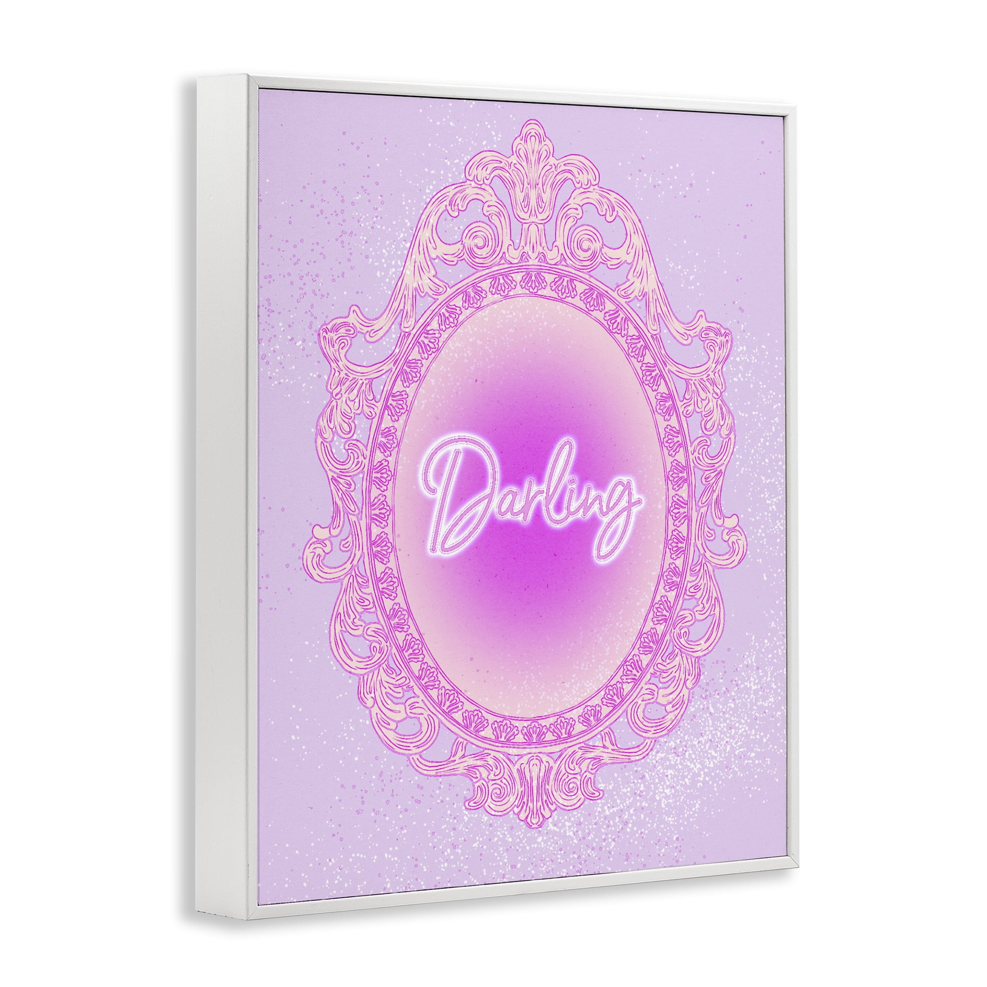 Stupell Industries Darling Ornate Mirror White Framed Giclee Art, design by Ziwei Li