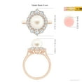 thumbnail image 5 of ANGARA Freshwater Cultured Pearl & Graduated Diamond Halo Ring in 14K Rose Gold for Women | June Birthstone, Birthday, Anniversary, Jewelry Gift for Women | Pearl Ring, 5 of 8