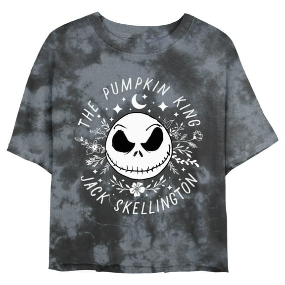 Junior's The Nightmare Before Christmas The Pumpkin King Circle Graphic Crop T-Shirt Black 2X Large