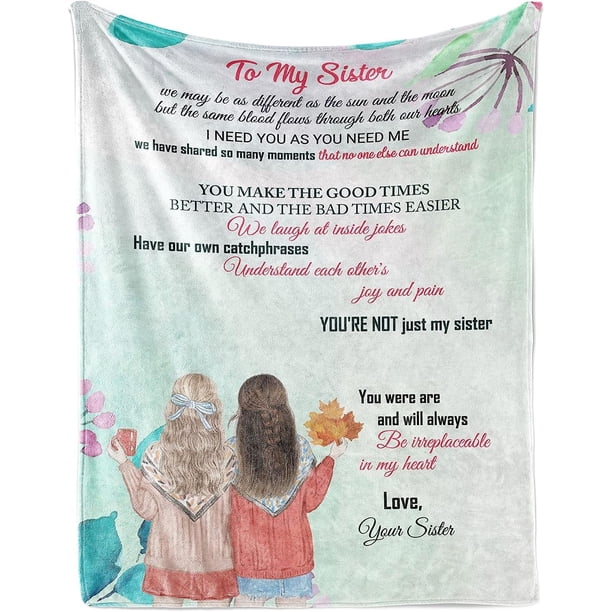 LHSHID Personalized to My Sister Blanket. Soft Throw Blanket for Christmas Birthday Graduation Thanksgiving & Christmas Gift 30"x40"