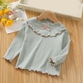 thumbnail image 5 of Mnyotv Cute Bow Ruffle Tops for Girls Fall Clothes Long Sleeve Thermal Undershirts Top Size 18-24 Months, 5 of 5