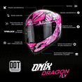 thumbnail image 3 of Casco Integral Onix Dragon Fly Rosado Negro Brillo L, 3 of 6