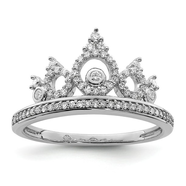 AA Jewels 925 Sterling Silver Diamond Crown Emperor Royal King Queen