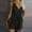 Black, variant on Women's Summer Casual Shorts Jumpsuit Plain Scoop Button Down Sleeveless Tank Top Rompers With Pockets Wine L