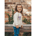thumbnail image 6 of Spewahor Toddler Girl MardiGras Sweater Bow Embroidered Crew Neck Long Sleeve Pullover Chunky Knit Tops, 6 of 9