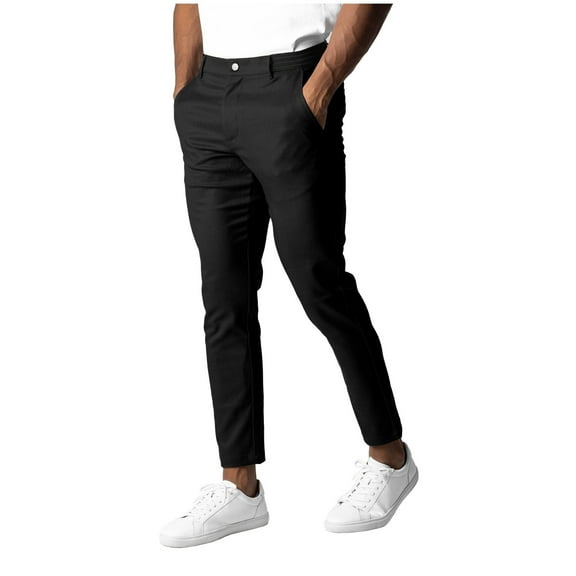 ZHYou Trousers For Men Men's Fashion Elastic Tight Fitting Trousers Small Foot Casual Breathable Pants