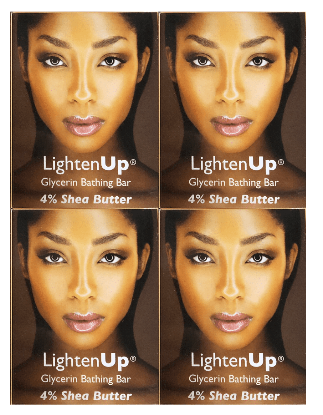 Lighten Up Glycerin Exfoliating Bathing Soap 100g Bar 3.5oz (Pack of 4)