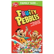 Post Fruity PEBBLES Breakfast Cereal, Gluten Free, Family Size Box, 19.5 oz