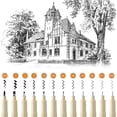 thumbnail image 2 of RUISTLI Estilografos (12 PCS) Rotuladores Punta Fina a Grueso,Plumas Negras Para Rotuladores y Dibujo,Estilógrafo para Caligrafía,Escribir,Diseñar,Cómic(12), 2 of 3