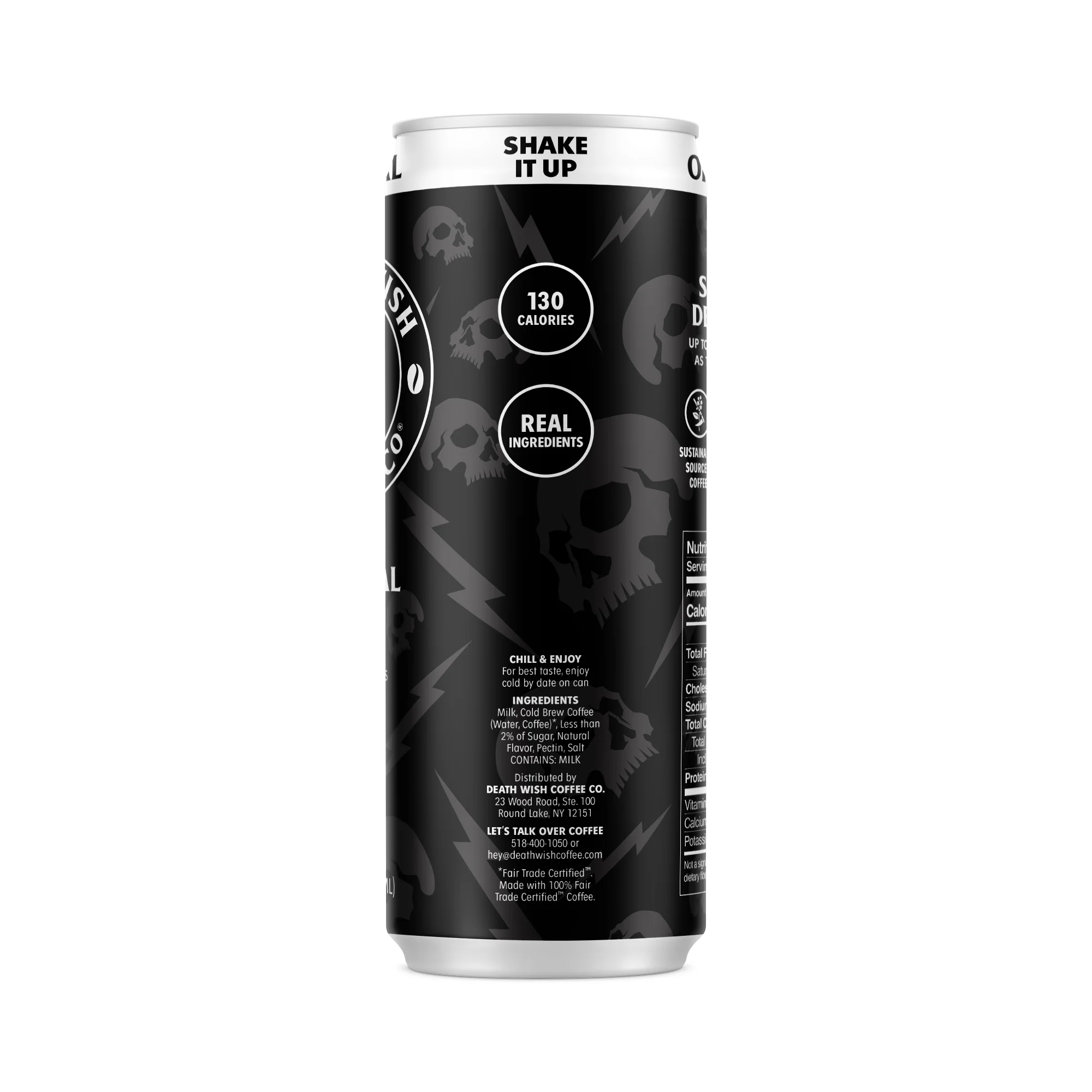Death Wish Coffee Co., Classic Cold Brew Latte, 100% Fair Trade™ Coffee, Natural Flavors, 11 fl oz Can