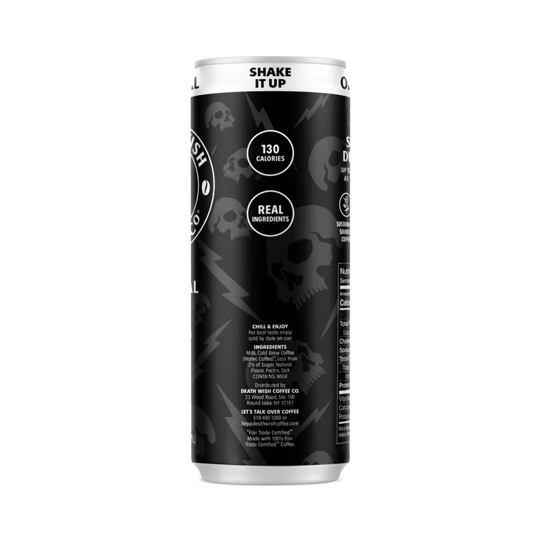 Death Wish Coffee Co., Premium Original Latte, 100% Colombian Cold