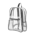 thumbnail image 1 of Mochila transparente jinwen mochila grande para computadora portátil mochila con cremallera mochila escolar Gris claro Paquete de PVC, 1 of 8