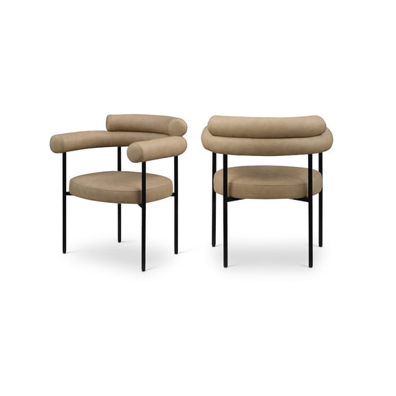 Meridian Furniture Blake Tan Vegan Leather Dining Chair (Set of 2)