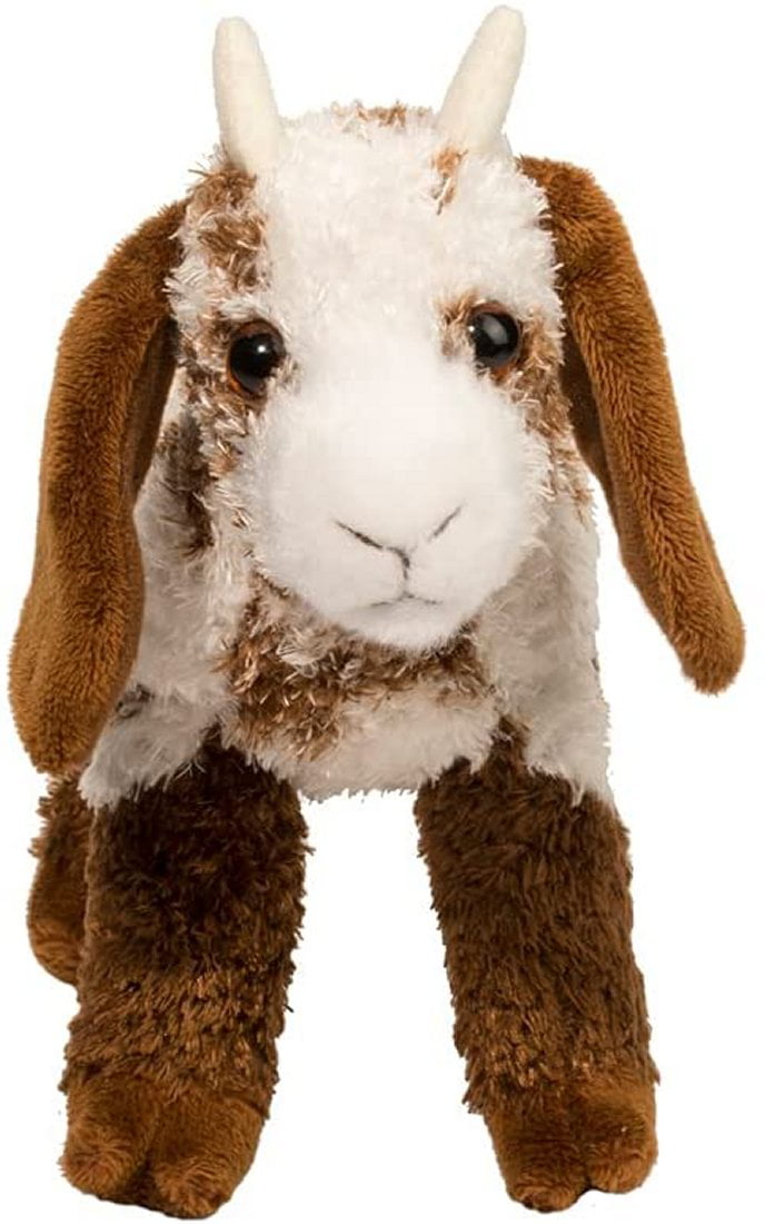 Bodhi Douglas 8" stuffed animal GOAT WHITE BROWN SPOTS plush cuddle toy 