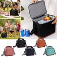 thumbnail image 2 of Premium Insulated Cooler Bag With Bottle Opener - Compact Oxford Cloth Lunch Tote For Picnic Beach Camping Travel, 11.8x10.2x8.3 Inches, Removable Shoulder Strap, 2 of 10